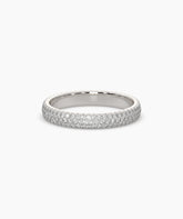 Celine round lab-grown diamond pavé eternity ring in 950 platinum, front view 