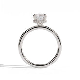 Elongated Cushion lab-grown diamond solitaire engagement ring in 950 platinum, side profile 