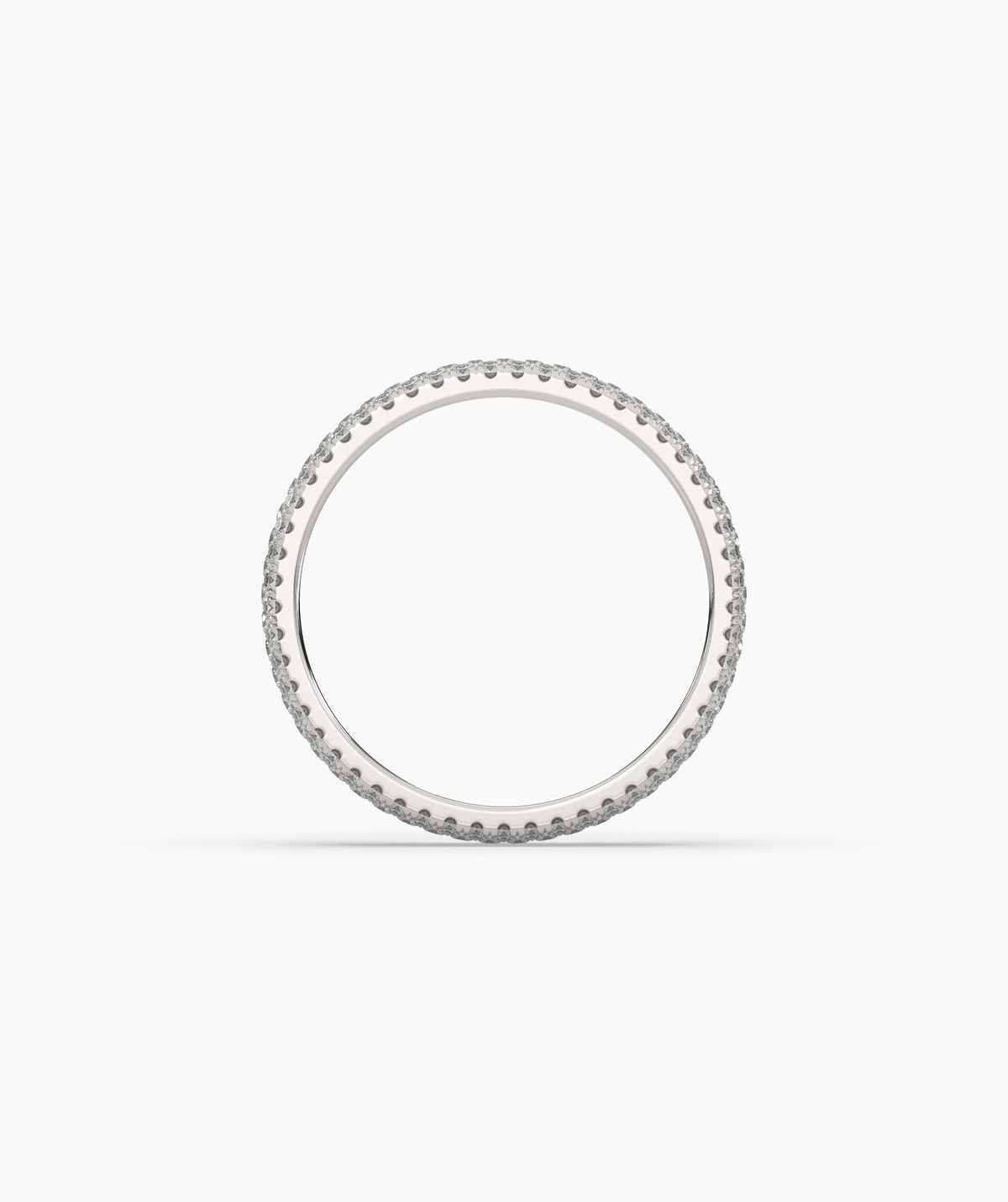 Celine round lab-grown diamond pavé eternity ring in 585 white gold, top view 