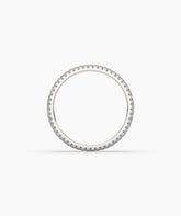 Celine round lab-grown diamond pavé eternity ring in 750 white gold, top view 
