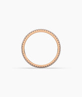 Celine round lab-grown diamond pavé eternity ring in 585 rose gold, top view 
