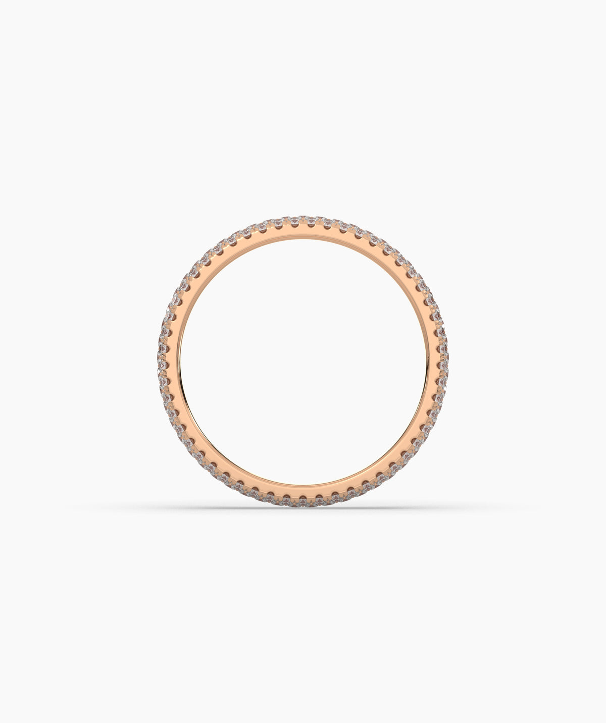 Celine round lab-grown diamond pavé eternity ring in 585 rose gold, top view 