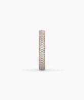 Celine round lab-grown diamond pavé eternity ring in 585 rose gold, side profile view 