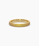 Ariane yellow gemstone pavé eternity ring in 585 yellow gold, front view 
