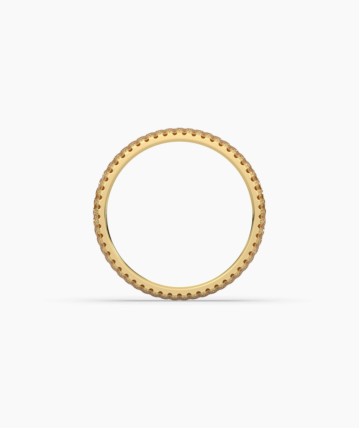 Ariane yellow gemstone pavé eternity ring in 750 yellow gold, top view 
