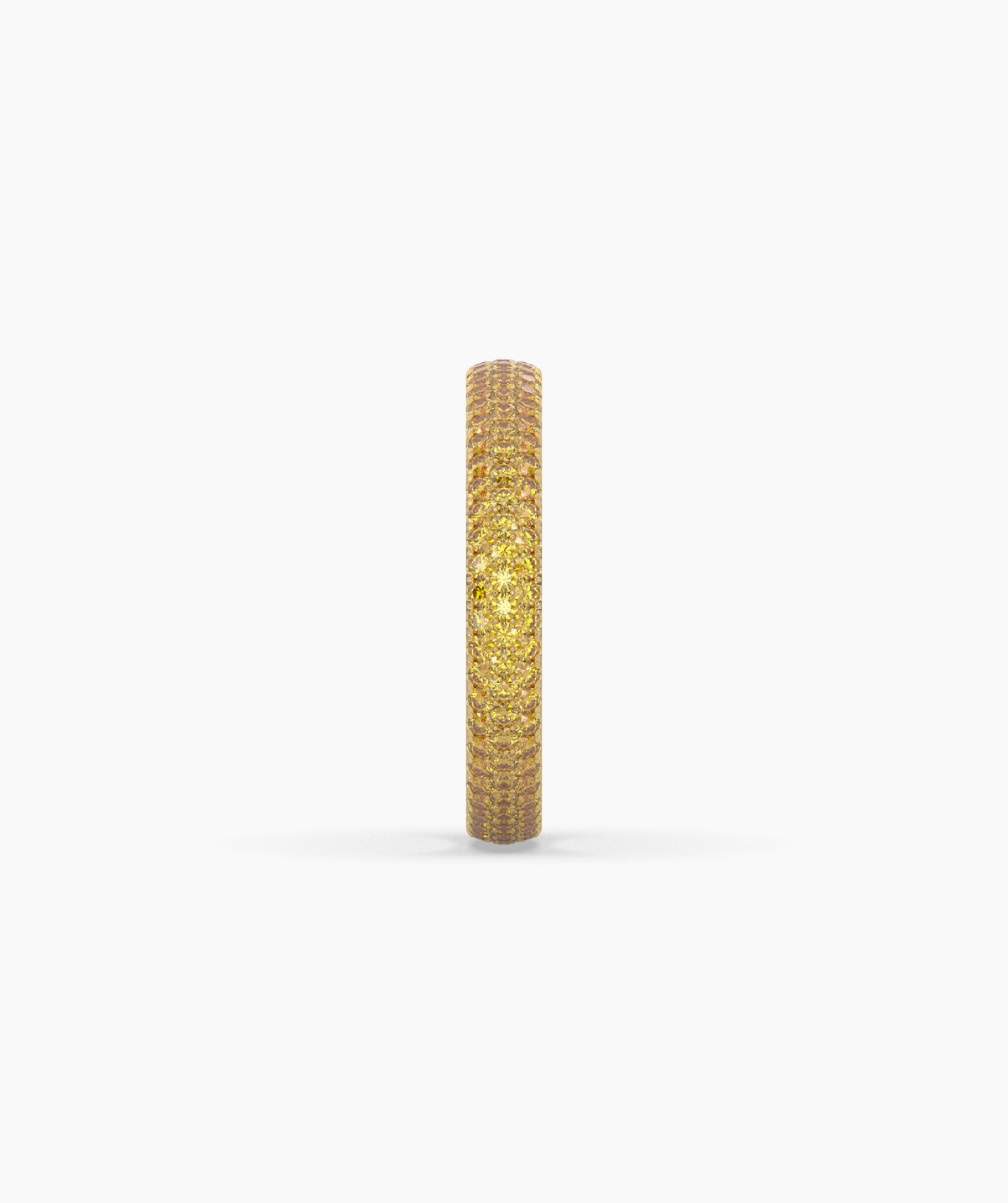 Ariane yellow gemstone pavé eternity ring in 585 yellow gold, side profile view 