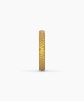 Ariane yellow gemstone pavé eternity ring in 585 yellow gold, side profile view 