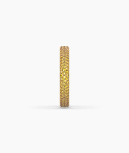 Ariane yellow gemstone pavé eternity ring in 585 yellow gold, side profile view 