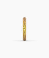 Ariane yellow gemstone pavé eternity ring in 750 yellow gold, side profile view 