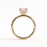 Elongated Cushion lab-grown diamond solitaire engagement ring in 14K (585) yellow gold, side profile 