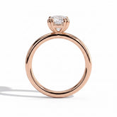 Elongated Cushion lab-grown diamond solitaire engagement ring in 14K (585) rose gold, side profile 