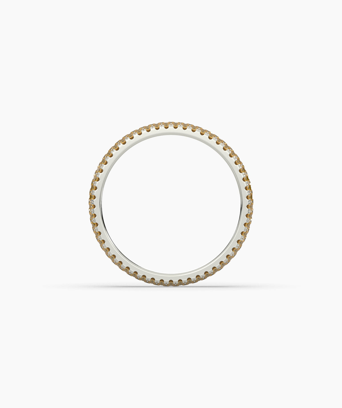 Ariane yellow gemstone pavé eternity ring in 950 platinum, top view 