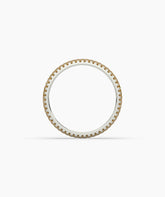Ariane yellow gemstone pavé eternity ring in 750 white gold, top view 