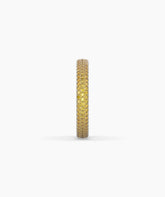 Ariane yellow gemstone pavé eternity ring in 585 white gold, side profile view 