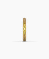 Ariane yellow gemstone pavé eternity ring in 750 white gold, side profile view 