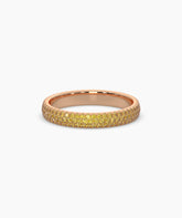 Ariane yellow gemstone pavé eternity ring in 585 rose gold, front view 