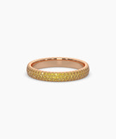 Ariane yellow gemstone pavé eternity ring in 750 rose gold, front view 