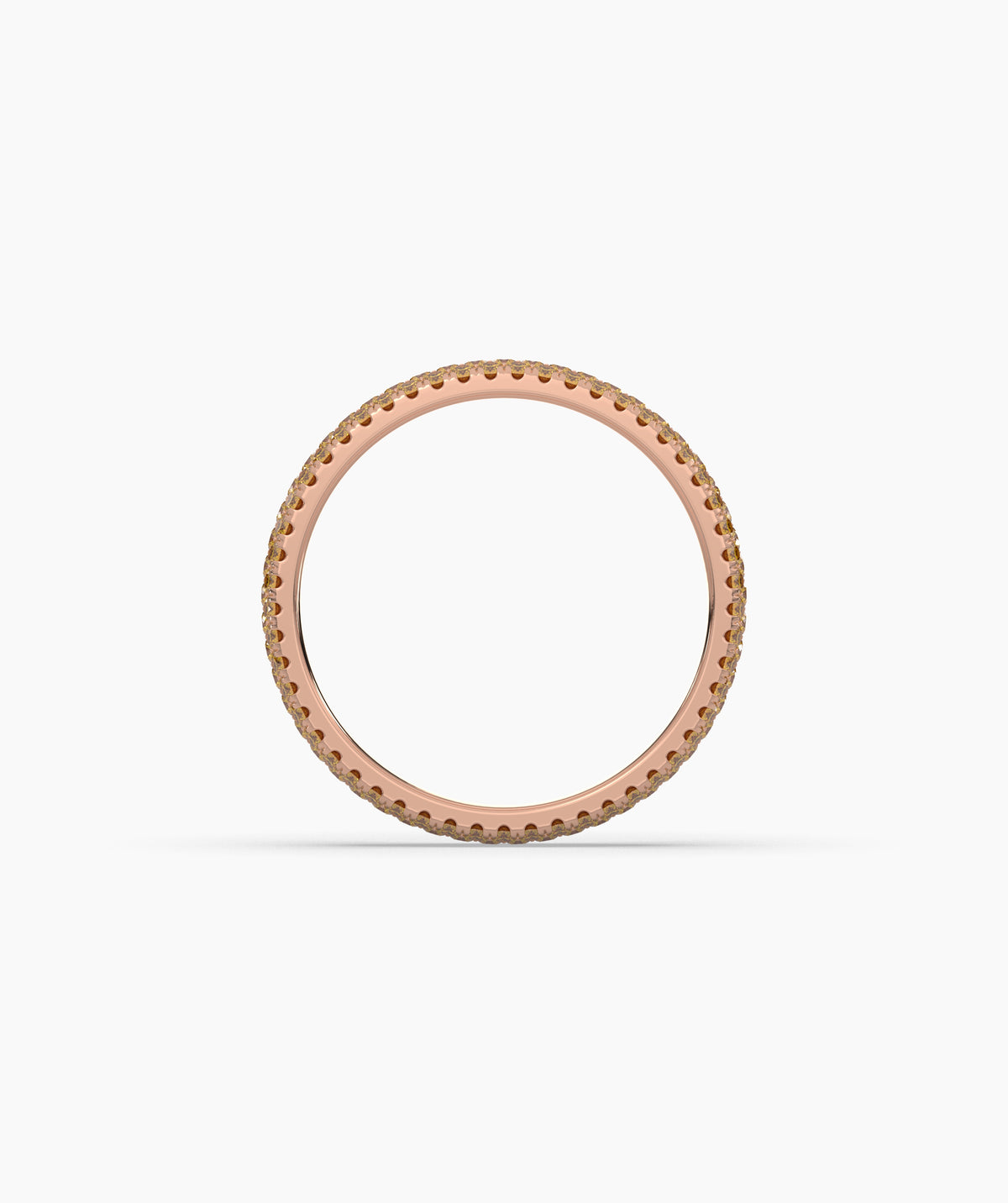 Ariane yellow gemstone pavé eternity ring in 585 rose gold, top view 