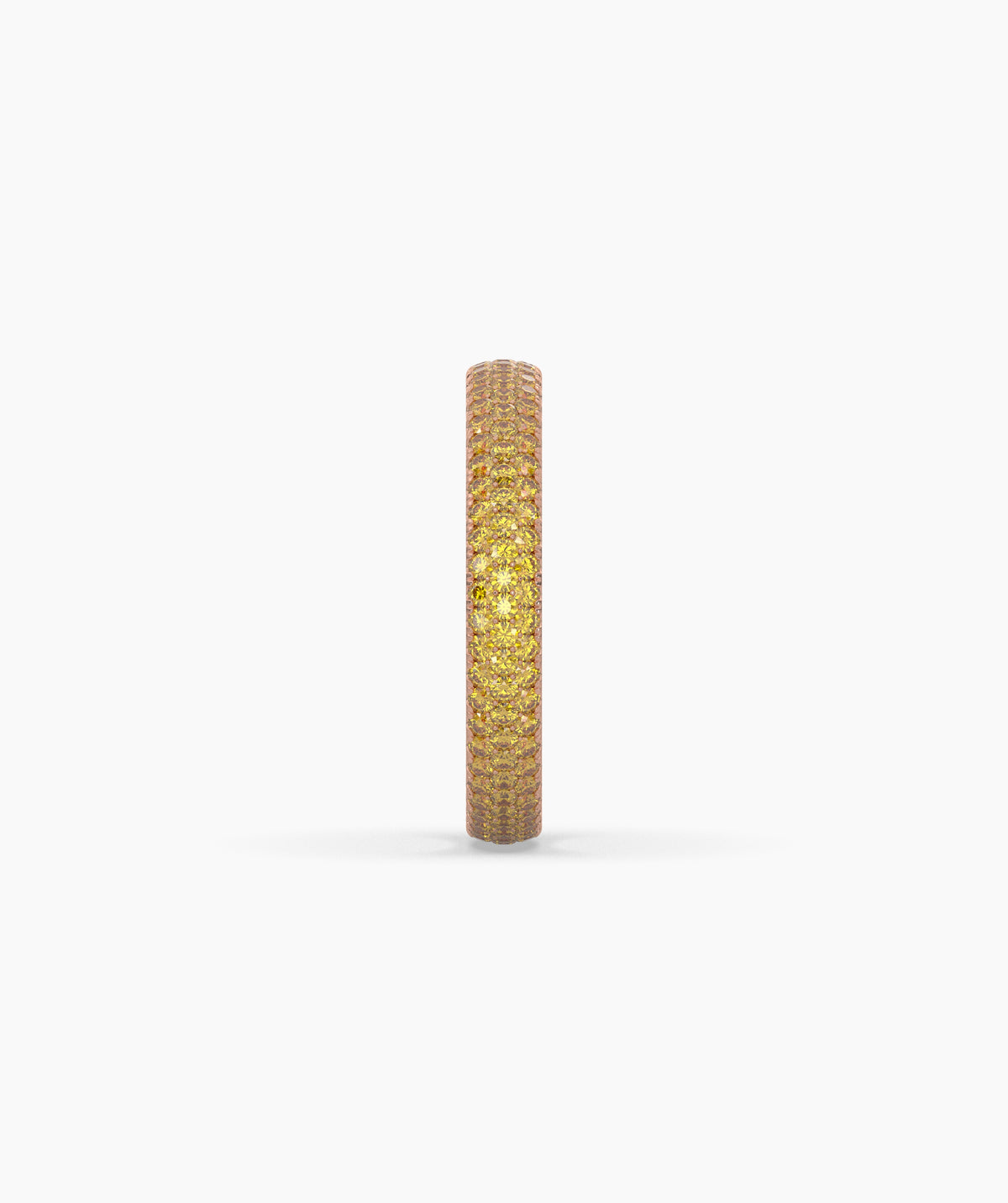 Ariane yellow gemstone pavé eternity ring in 585 rose gold, side profile view 