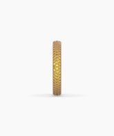 Ariane yellow gemstone pavé eternity ring in 585 rose gold, side profile view 