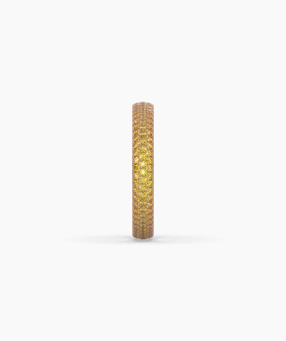 Ariane yellow gemstone pavé eternity ring in 585 rose gold, side profile view 