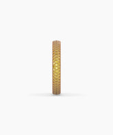 Ariane yellow gemstone pavé eternity ring in 750 rose gold, side profile view 