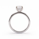 Elongated Cushion lab-grown diamond solitaire engagement ring in 950 platinum, side profile 