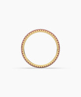 Felia pink gemstone pavé eternity ring in 585 yellow gold, top view 