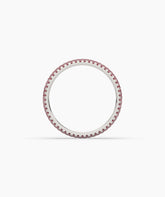 Felia pink gemstone pavé eternity ring in 585 white gold, top view 