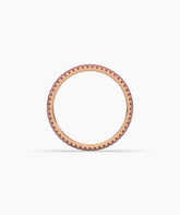 Felia pink gemstone pavé eternity ring in 585 rose gold, side profile view 