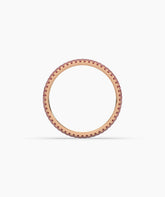 Felia pink gemstone pavé eternity ring in 750 rose gold, side profile view 
