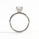 Elongated Cushion lab-grown diamond solitaire engagement ring in 950 platinum, side profile 