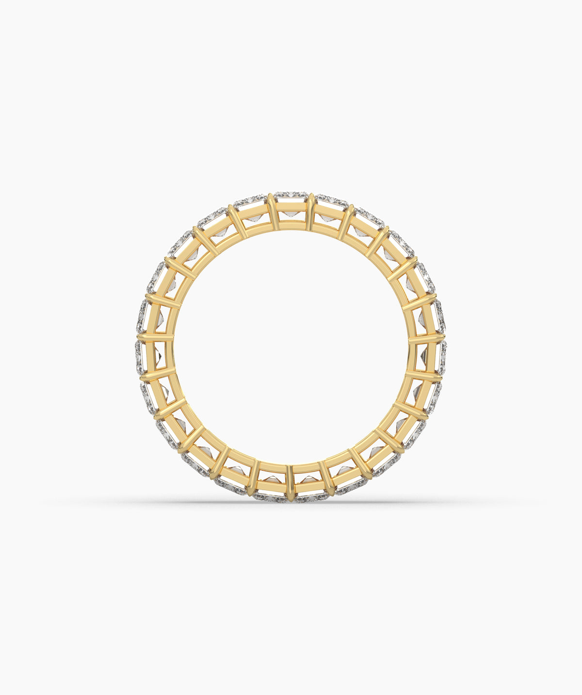 Joline emerald-cut lab-grown diamond eternity ring in 585 yellow gold, top view 