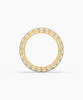 Joline emerald-cut lab-grown diamond eternity ring in 585 yellow gold, top view 