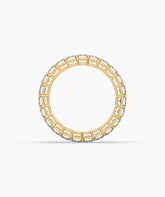 Joline emerald-cut lab-grown diamond eternity ring in 750 yellow gold, top view 
