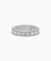 Joline emerald-cut lab-grown diamond eternity ring in 585 white gold, front view 