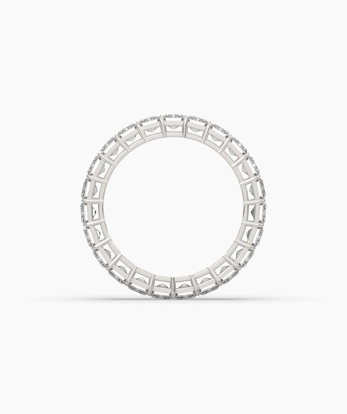 Joline emerald-cut lab-grown diamond eternity ring in 585 white gold, top view 