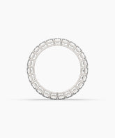 Joline emerald-cut lab-grown diamond eternity ring in 585 white gold, top view 