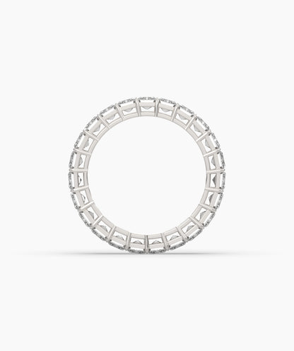 Joline emerald-cut lab-grown diamond eternity ring in 585 white gold, top view 
