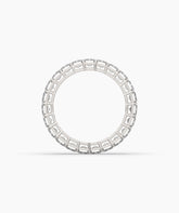 Joline emerald-cut lab-grown diamond eternity ring in 950 platinum, top view 