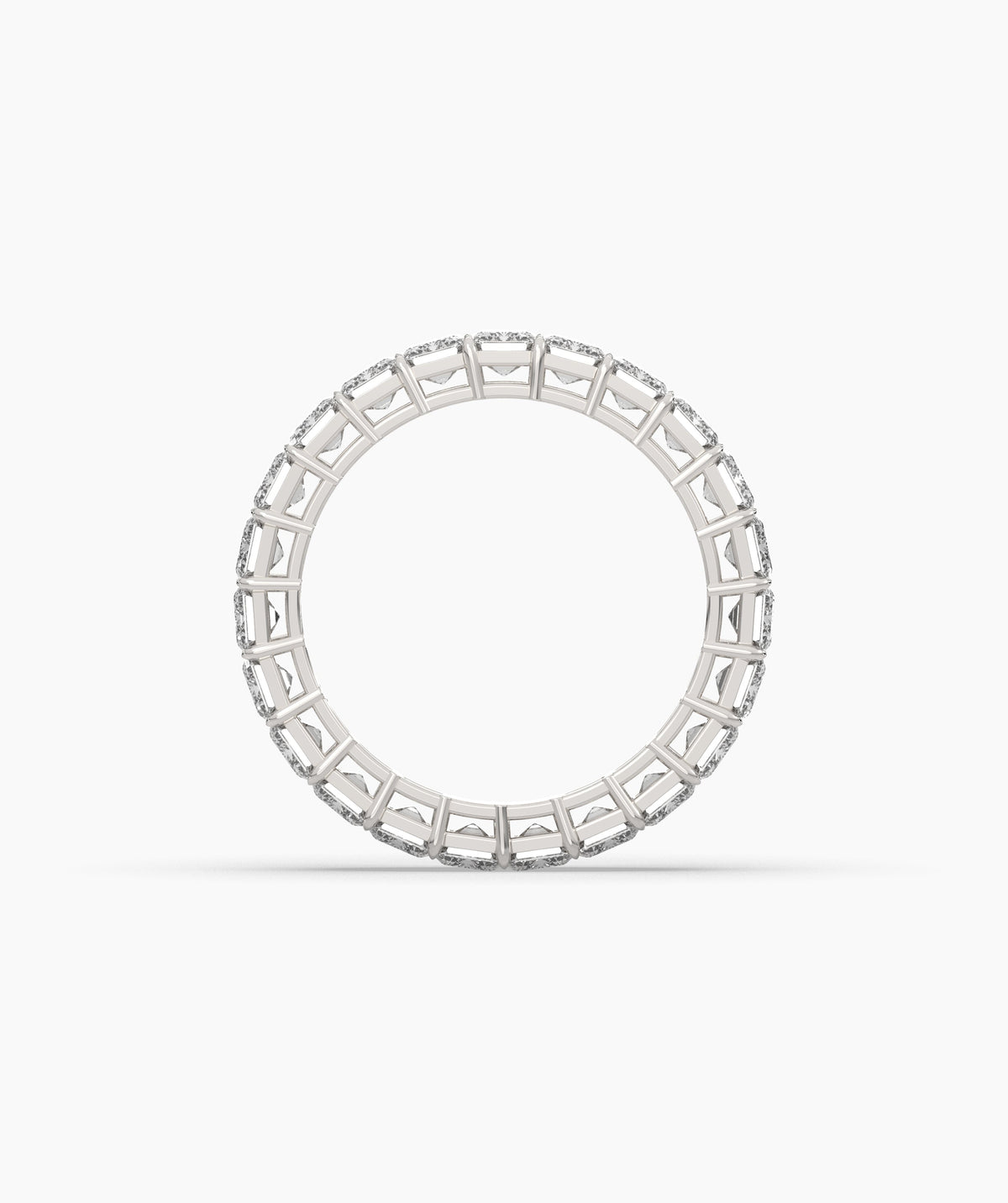 Joline emerald-cut lab-grown diamond eternity ring in 950 platinum, top view 
