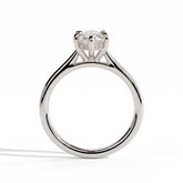 Marquise lab-grown diamond halo engagement ring in 14K (585) white gold, side profile 