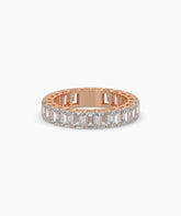 Joline emerald-cut lab-grown diamond eternity ring in 585 rose gold, front view 