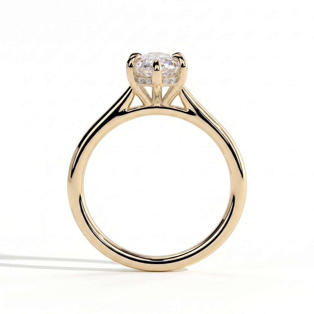 Mathilda Dutch Marquise Hidden Halo Ring 585 Yellow Gold upright 