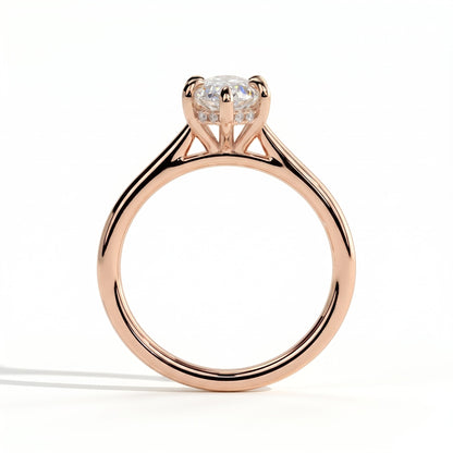 Mathilda Dutch Marquise Hidden Halo Ring 750 Rose Gold upright 