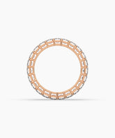 Joline emerald-cut lab-grown diamond eternity ring in 585 rose gold, top view 