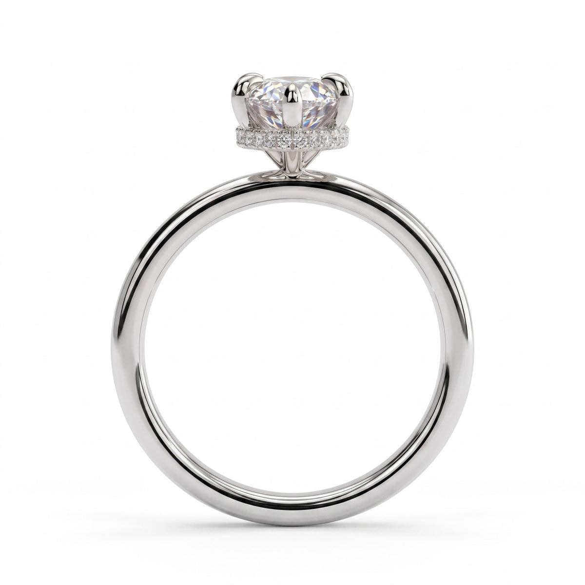 Eloise Dutch Marquise Hidden Halo Ring 750 White Gold upright 