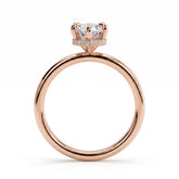 Marquise lab-grown diamond solitaire engagement ring in 14K (585) rose gold, side profile 