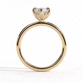 Marquise lab-grown diamond solitaire engagement ring in 14K (585) yellow gold, side profile 