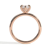 Marquise lab-grown diamond solitaire engagement ring in 14K (585) rose gold, side profile 